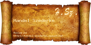 Handel Szederke névjegykártya